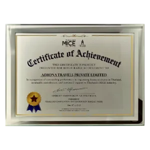 MICE certificate of achievement